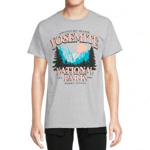 Men's Yosemite National Park Graphic T-Shirt Gray ODM It’s About The Art NWT